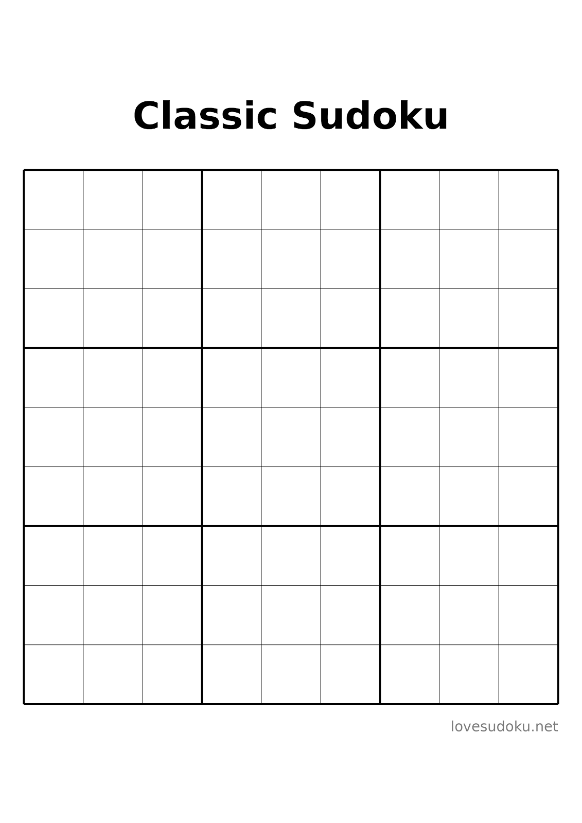 sudoku blank board